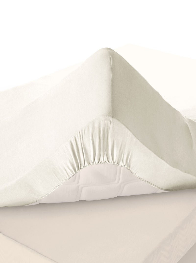 Becquet - Drap-housse grand bonnet DH. COTON SUPER GD B en coton Ivoire - Kiabi