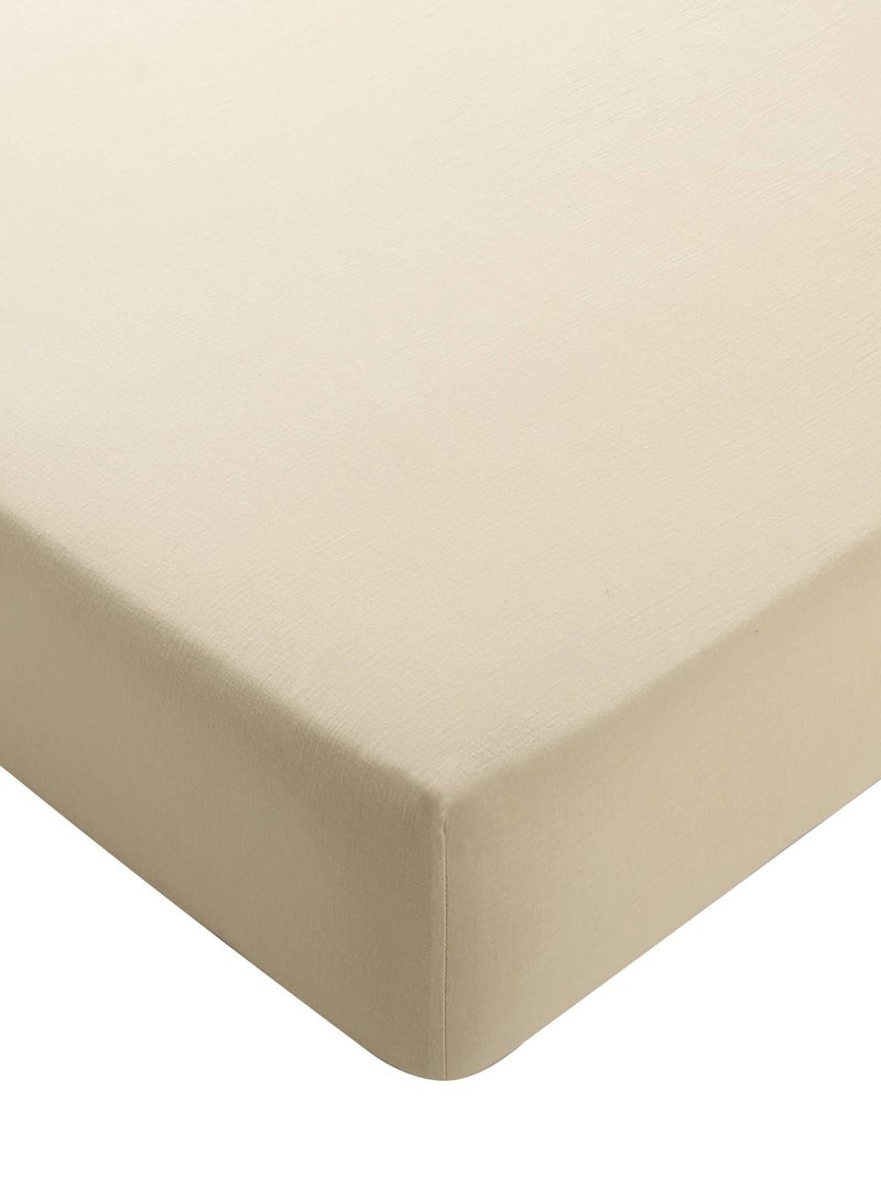 Becquet - Drap-housse grand bonnet DOUBLE GAZE GD B en coton Beige - Kiabi