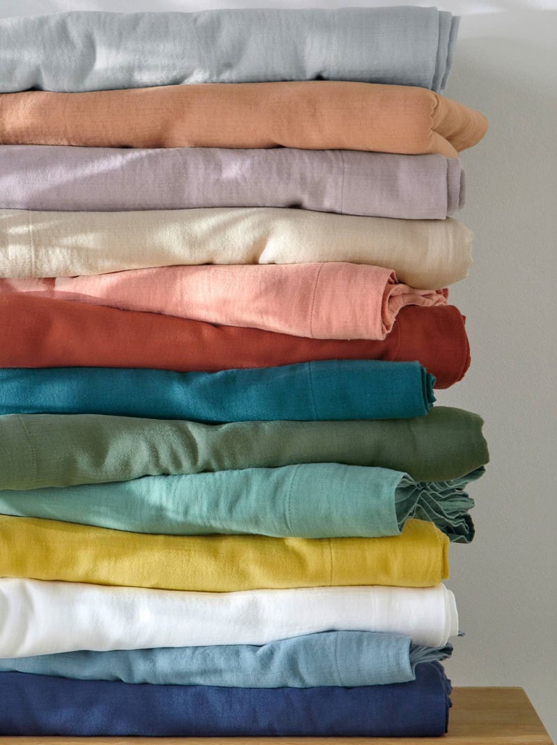 Becquet - Drap-housse grand bonnet DOUBLE GAZE GD B en coton Sable - Kiabi