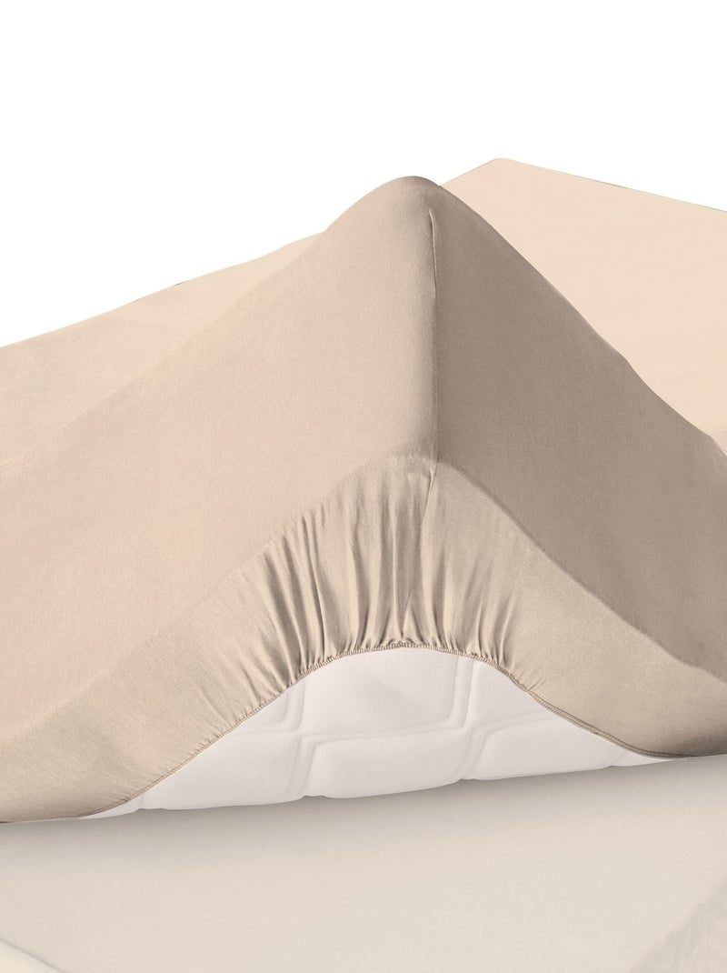 Becquet - Drap-housse grand bonnet PERCALE en coton Beige sable - Kiabi