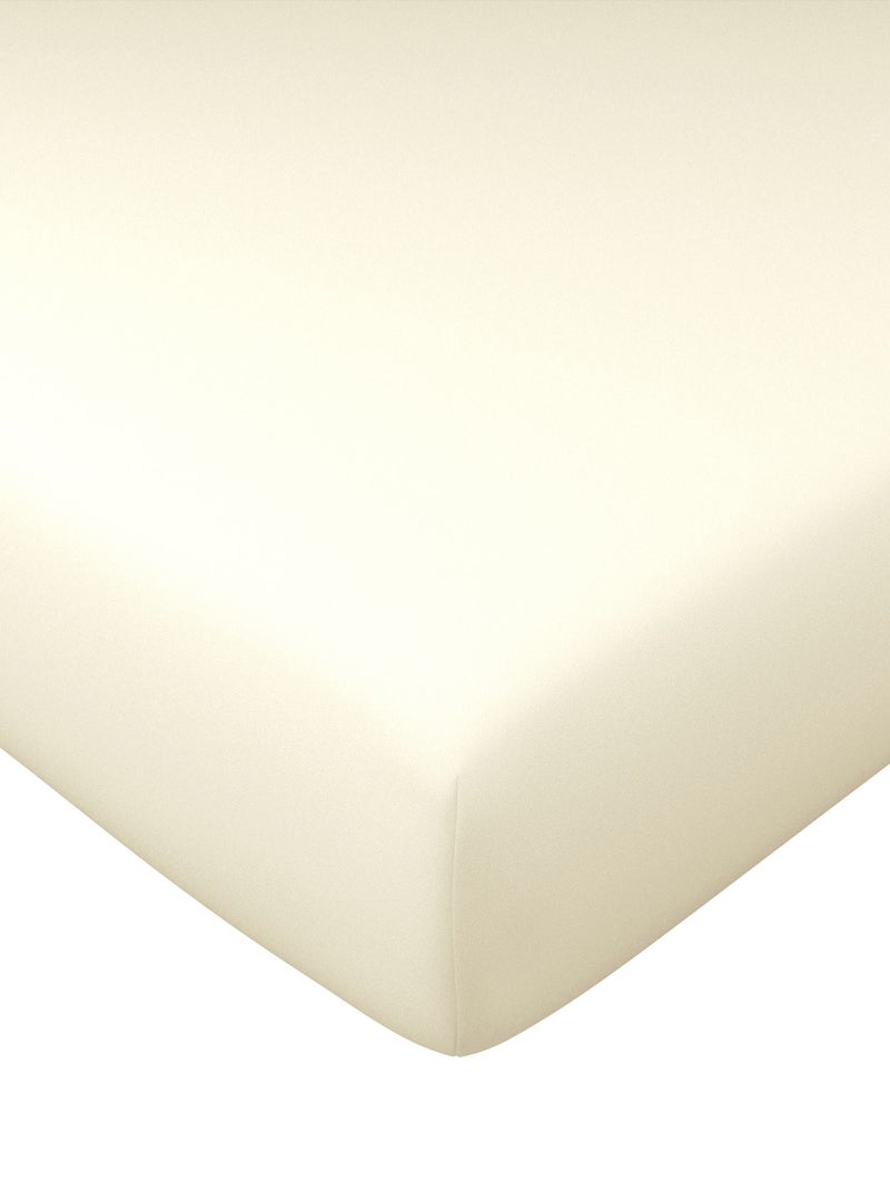 Becquet - Drap-housse grand bonnet PERCALE en coton Ivoire - Kiabi