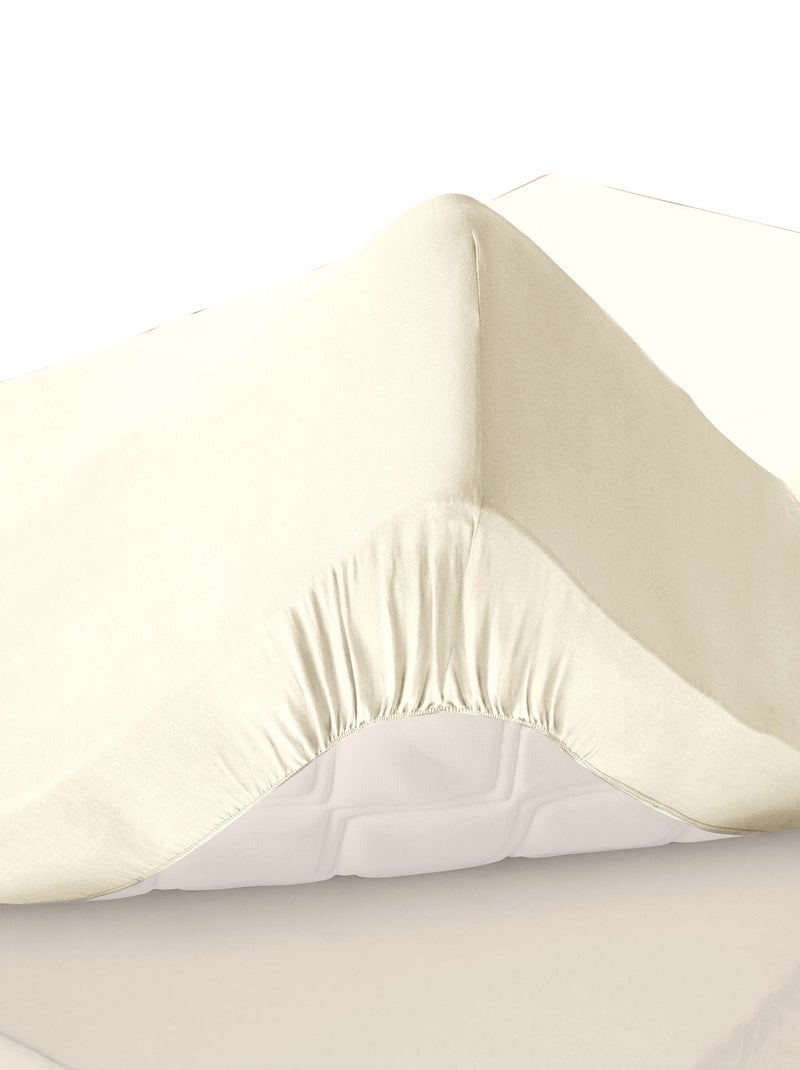 Becquet - Drap-housse grand bonnet PERCALE en coton Ivoire - Kiabi
