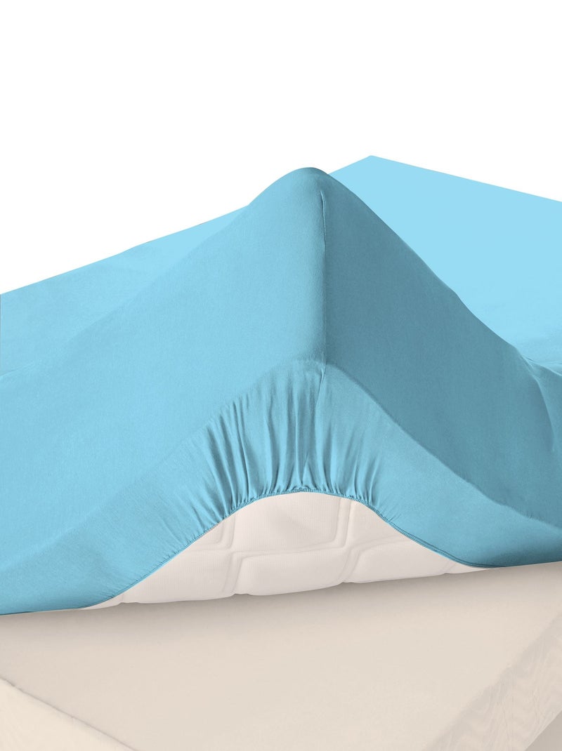 Becquet - Drap-housse grand bonnet POLYCOTON en coton Bleu - Kiabi