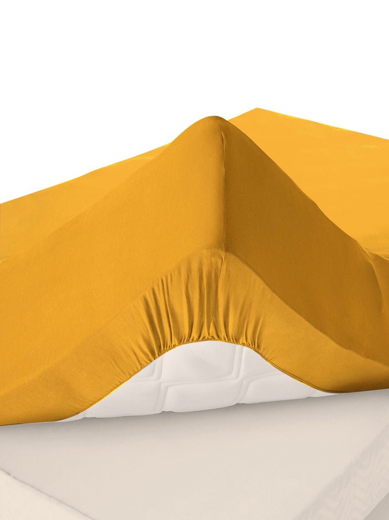 Becquet - Drap-housse grand bonnet POLYCOTON en coton Jaune - Kiabi