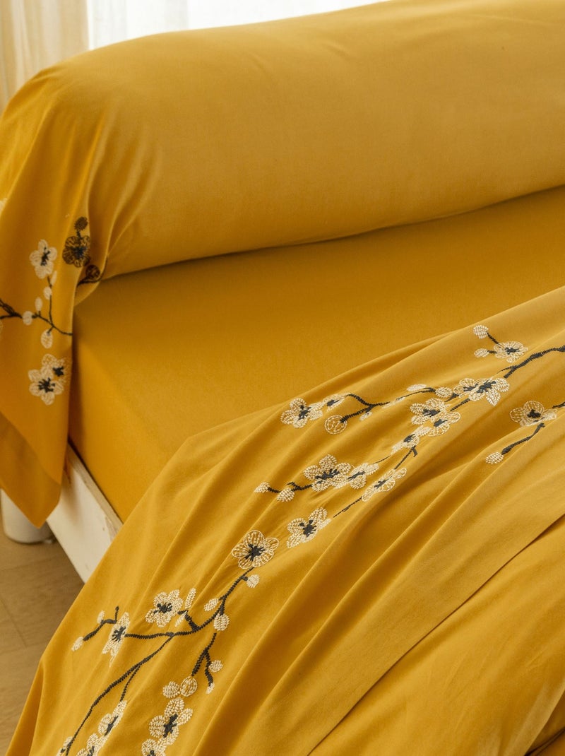 Becquet - Drap-housse ILE SACREE en coton Jaune foncé - Kiabi