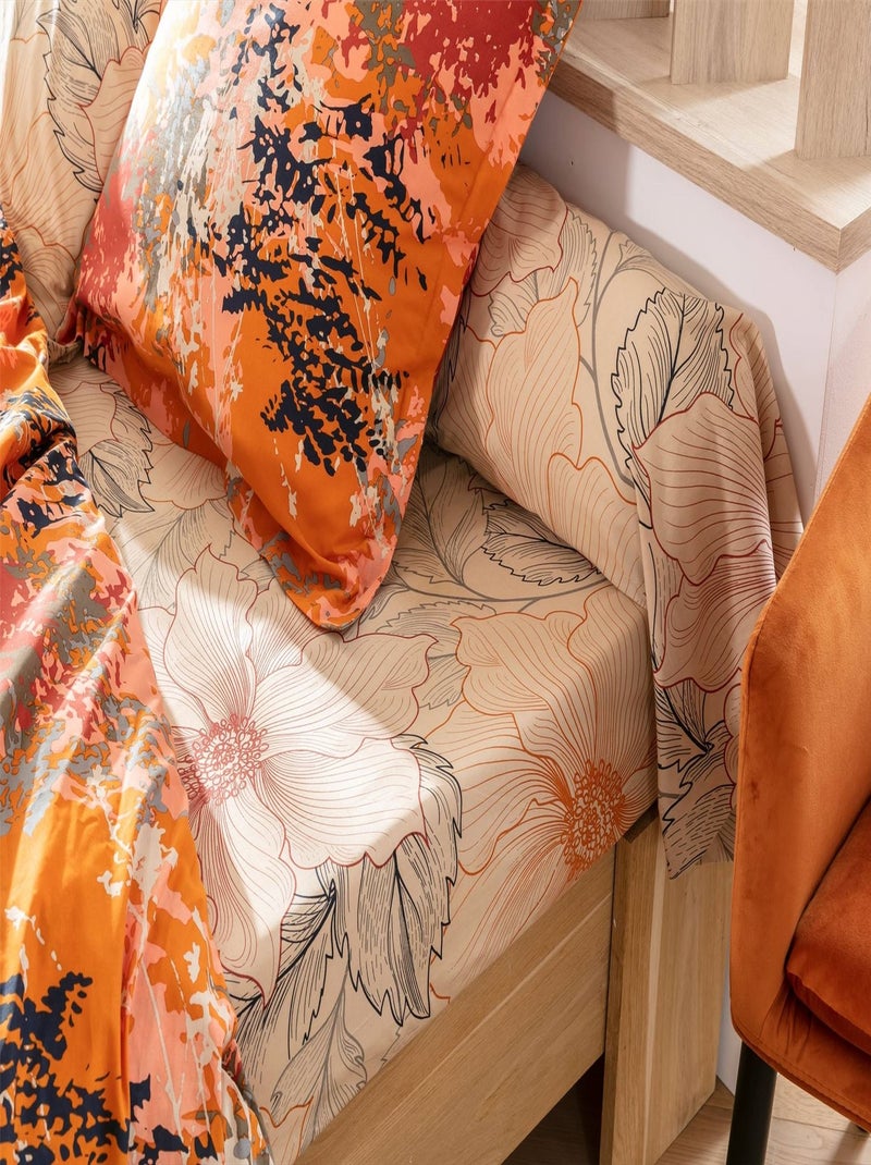 Becquet - Drap-housse JULIETTE en coton Orange - Kiabi