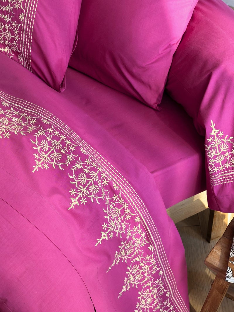 Becquet - Drap-housse LAURINE en coton Rose fushia - Kiabi
