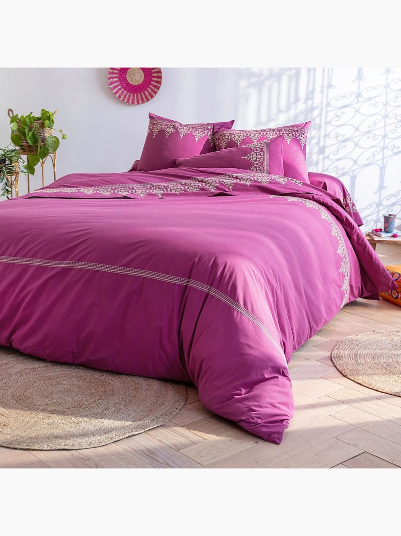 Becquet - Drap-housse LAURINE en coton Rose fushia - Kiabi