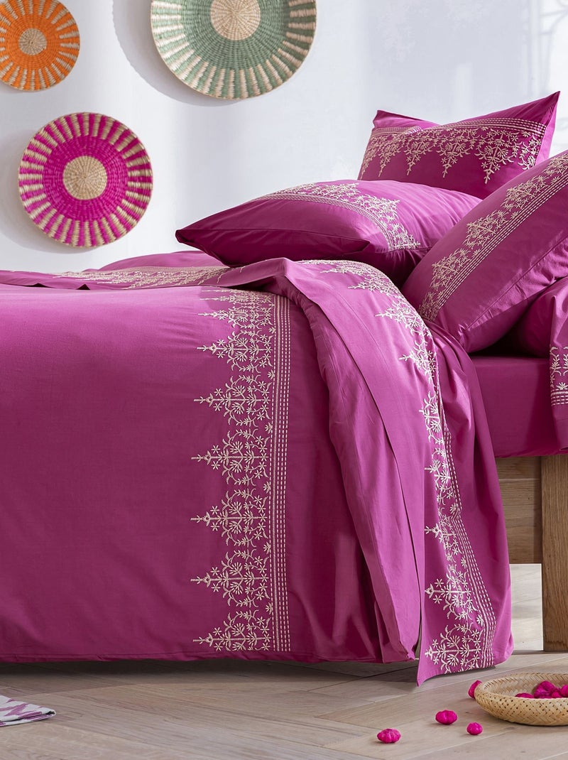 Becquet - Drap-housse LAURINE en coton Rose fushia - Kiabi