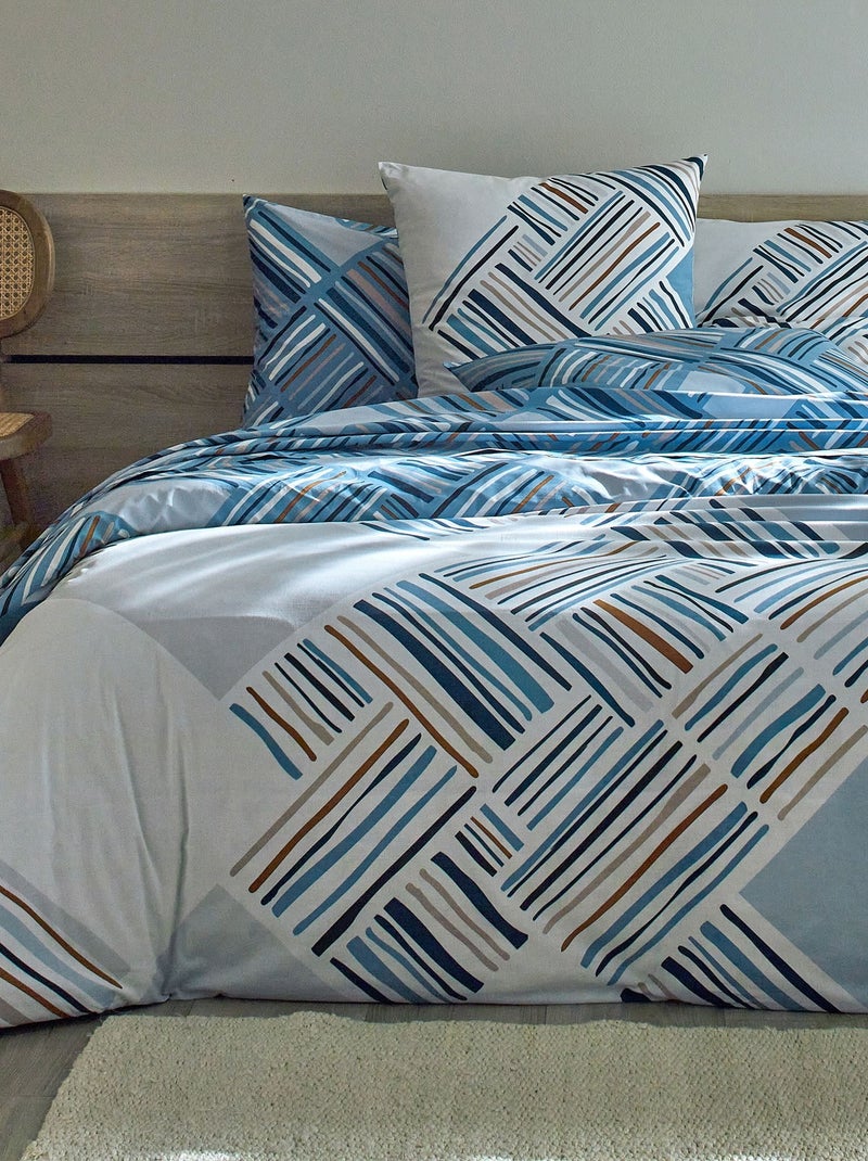 Becquet - Drap-housse LIVIO en coton Bleu gris - Kiabi