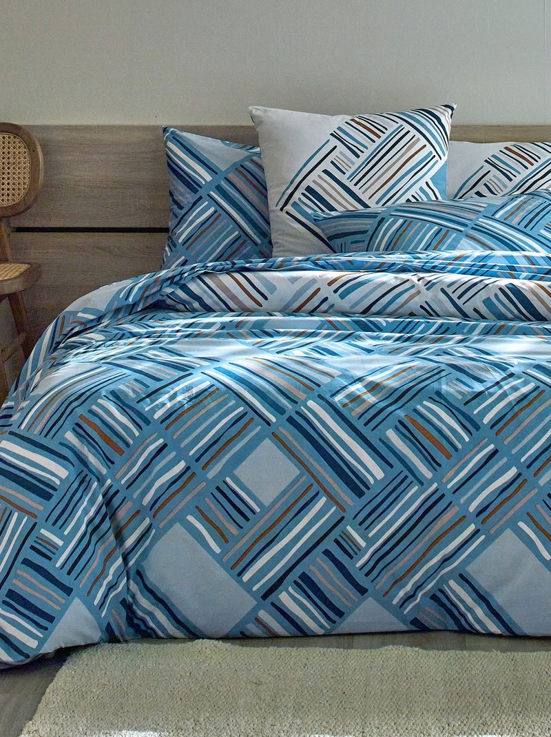 Becquet - Drap-housse LIVIO en coton Bleu gris - Kiabi