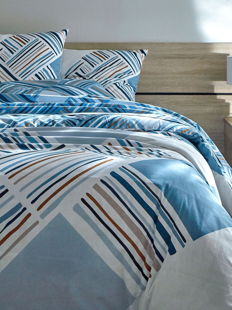 Becquet - Drap-housse LIVIO en coton Bleu gris - Kiabi
