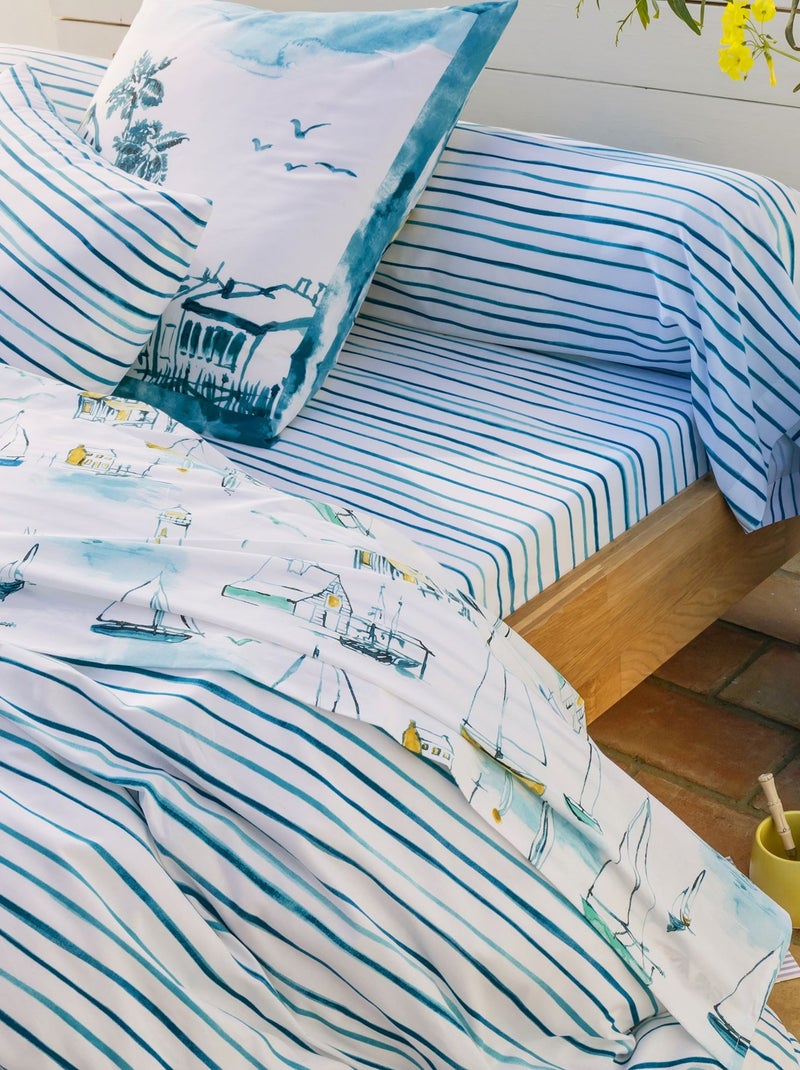 Becquet - Drap-housse MOUSSAILLON en coton Bleu - Kiabi