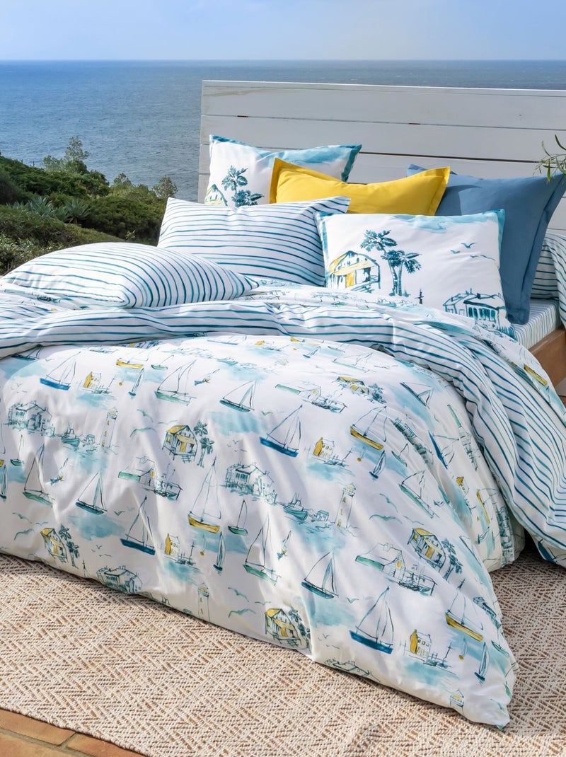 Becquet - Drap-housse MOUSSAILLON en coton Bleu - Kiabi