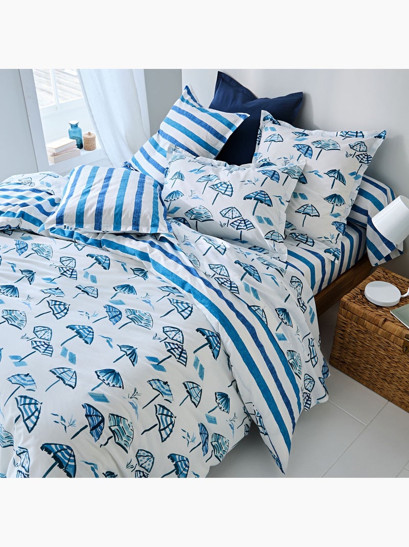 Becquet - Drap-housse PARASOLS en coton Bleu - Kiabi
