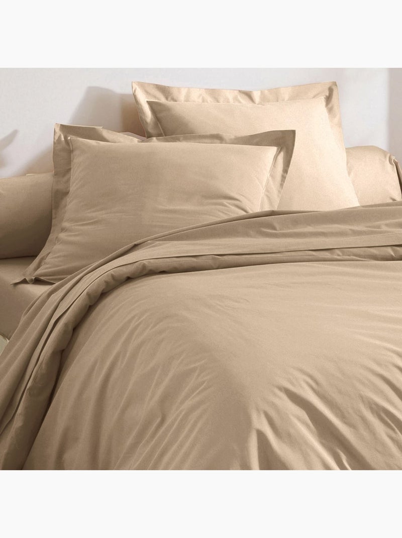 Becquet - Drap-housse PERCALE 2015 en coton Beige sable - Kiabi