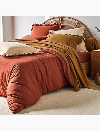 Becquet - drap-housse percale lavee ondulee en coton