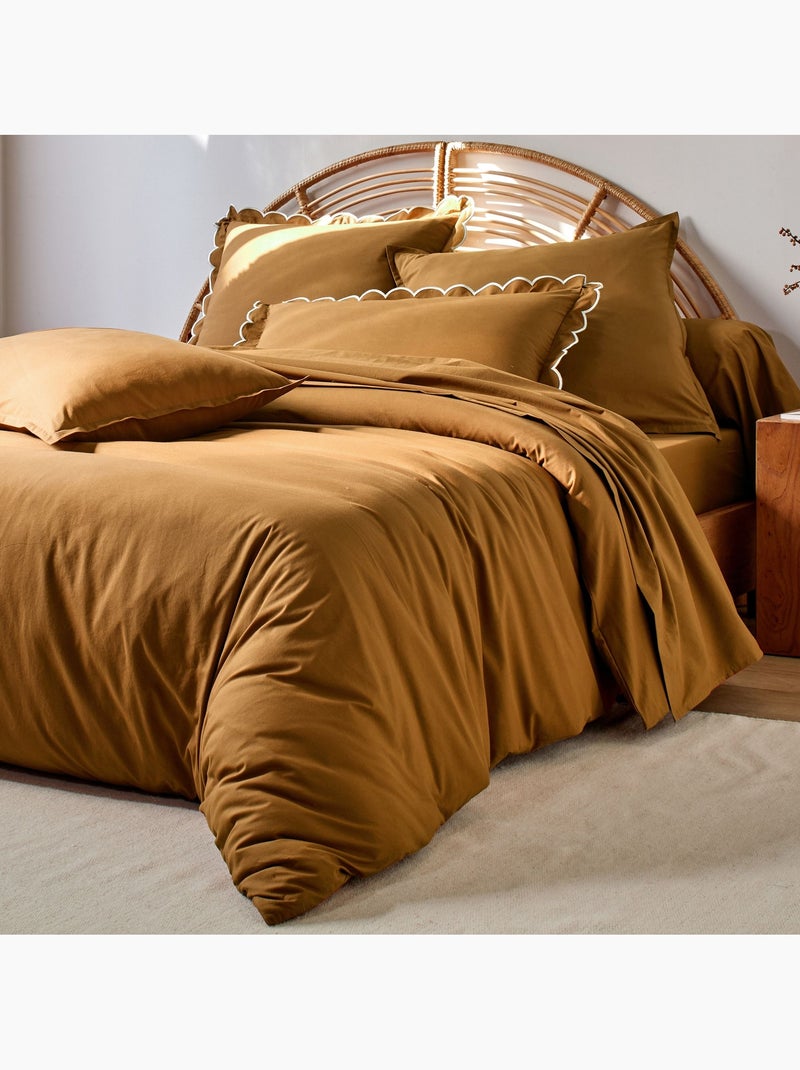 Becquet - Drap-housse PERCALE LAVEE ONDULEE en coton Bronze - Kiabi