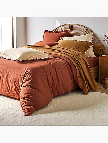 Becquet - Drap-housse PERCALE LAVEE ONDULEE en coton
