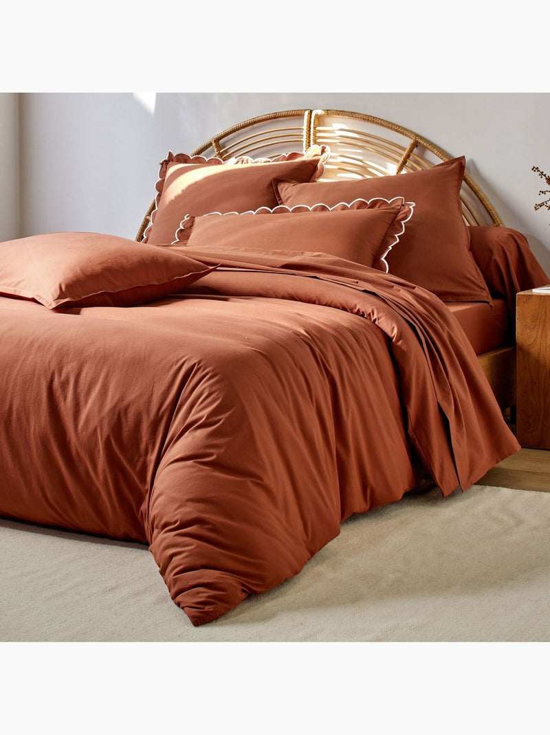 Becquet - Drap-housse PERCALE LAVEE ONDULEE en coton Orange - Kiabi