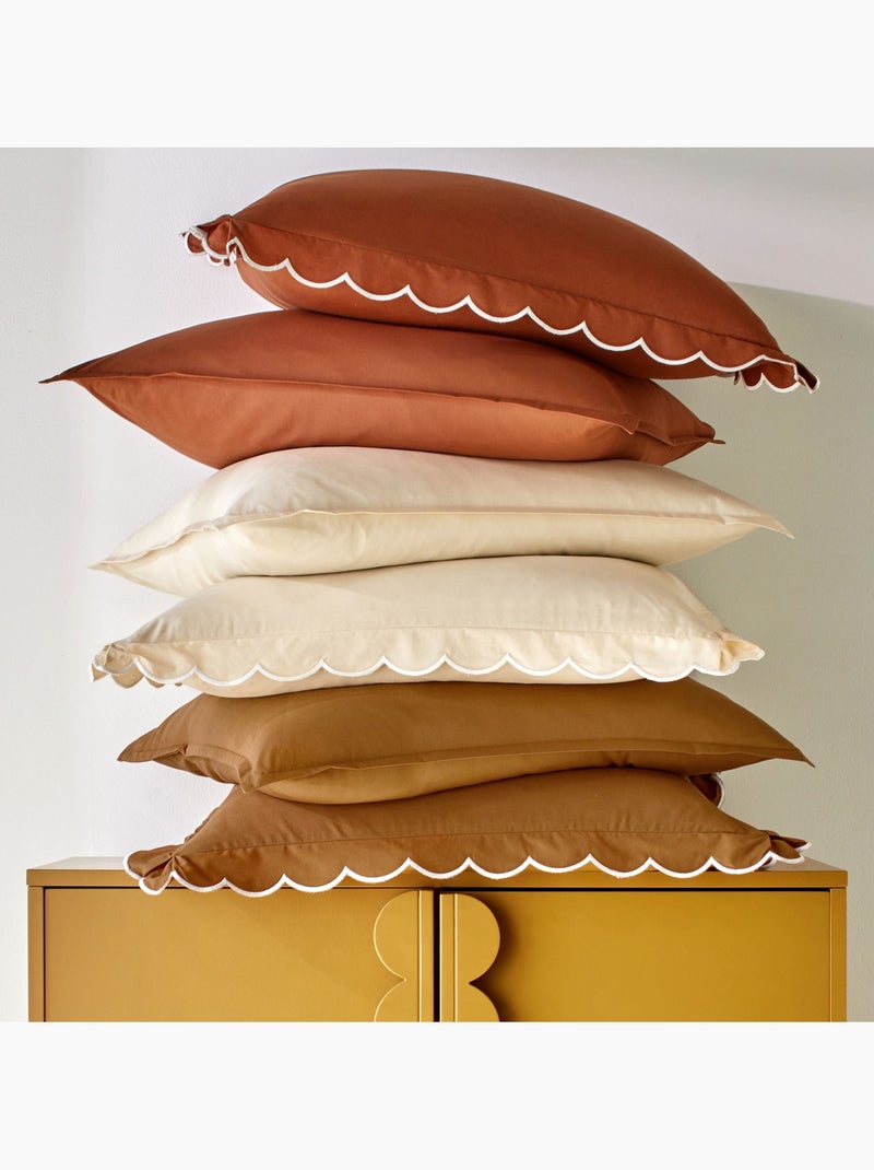 Becquet - Drap-housse PERCALE LAVEE ONDULEE en coton Orange - Kiabi