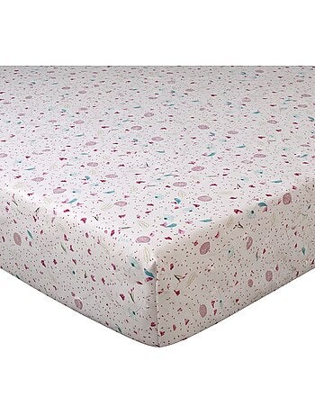Becquet - Drap-housse ROSE MENTHOL en coton