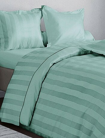 Becquet - Drap-housse SATIN RAYE/UNI en coton