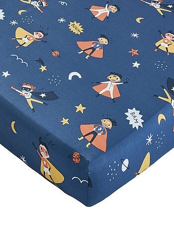 Becquet - Drap-housse SUPER HEROS en coton