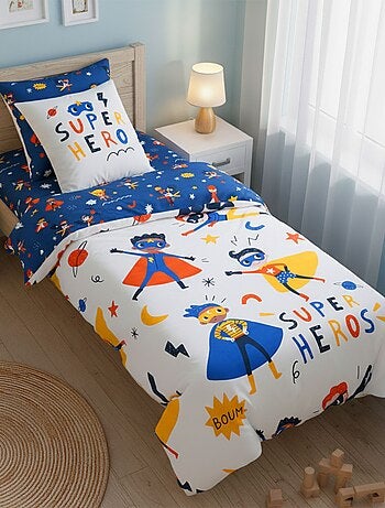 Becquet - Drap-housse SUPER HEROS en coton
