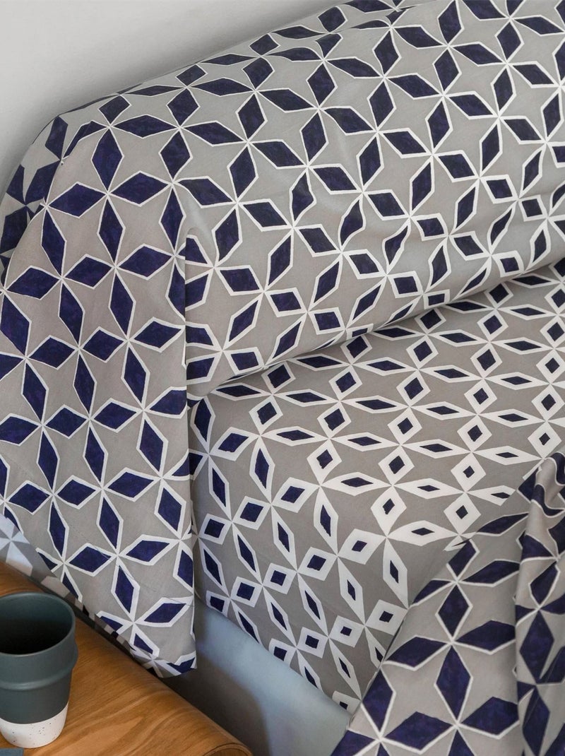 Becquet - Drap-housse THIBAULT en coton Gris Argenté - Kiabi