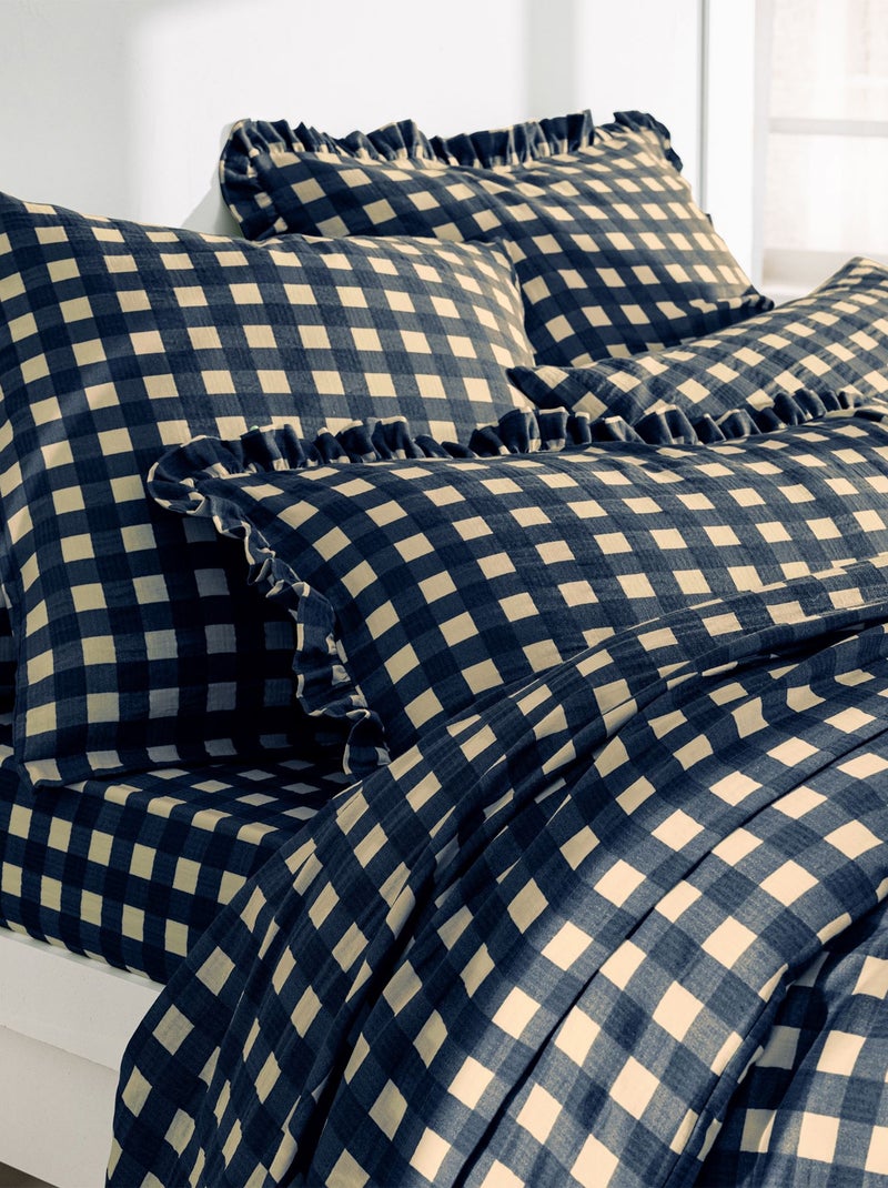 Becquet - Drap-housse VICHY en coton Bleu - Kiabi