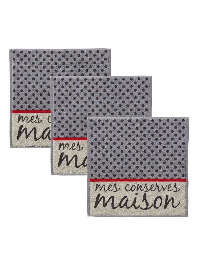 Becquet - Essuie-mains CONSERVE MAISON en coton Gris Argenté - Kiabi