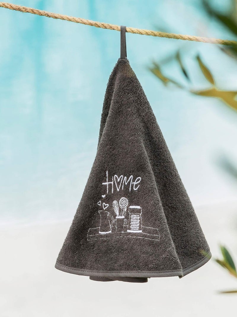 Becquet - Essuie-mains HOMY en coton gris anthracite - Kiabi