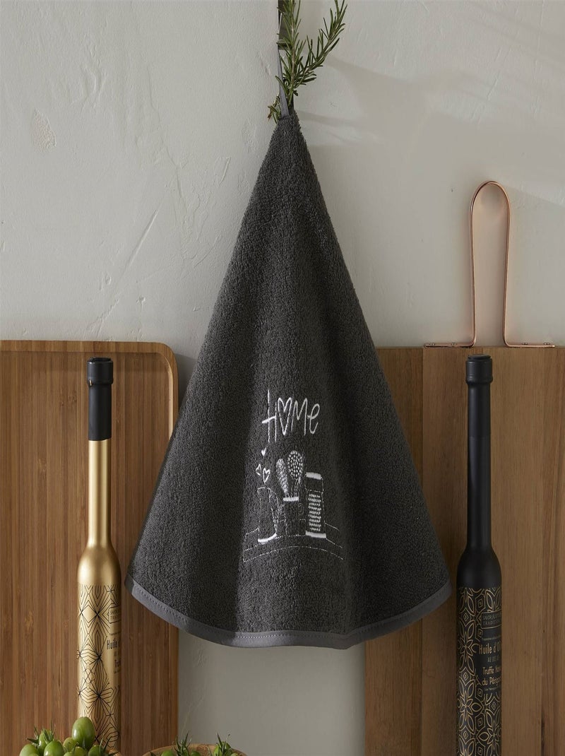 Becquet - Essuie-mains HOMY en coton gris anthracite - Kiabi