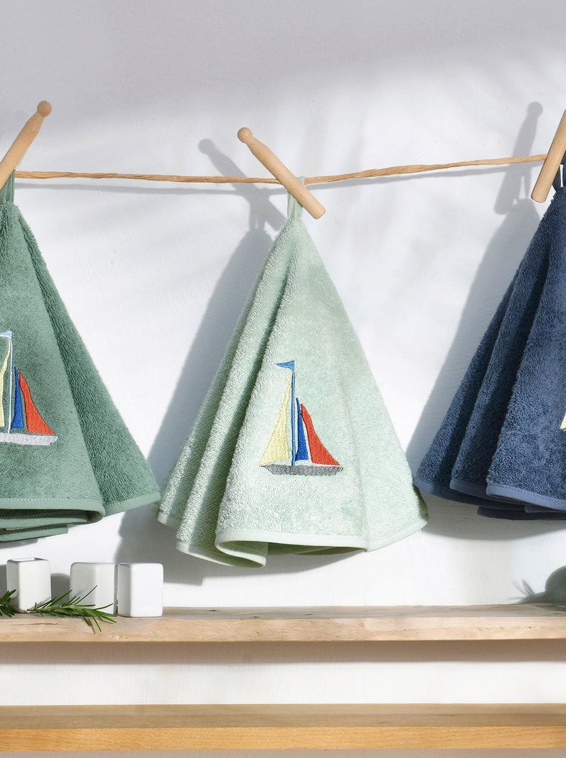 Becquet - Essuie-mains SAILOR en coton Vert d'eau - Kiabi