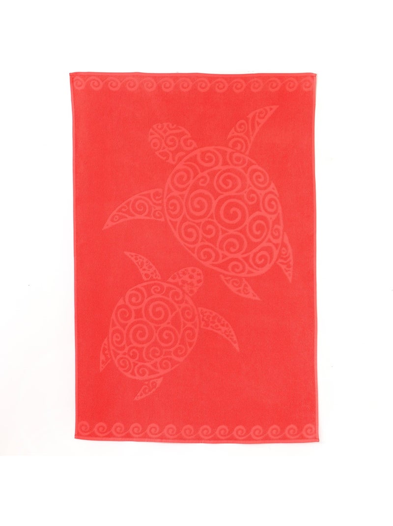 Becquet - Fouta TURTLE FOUTA en coton Orange corail - Kiabi