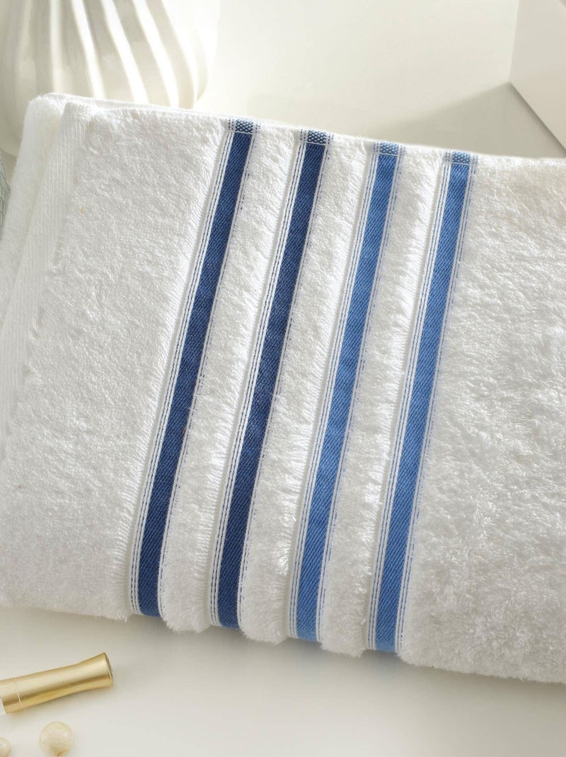 Becquet - Gant de toilette EXTRASOFT en acrylique Blanc Bleu - Kiabi