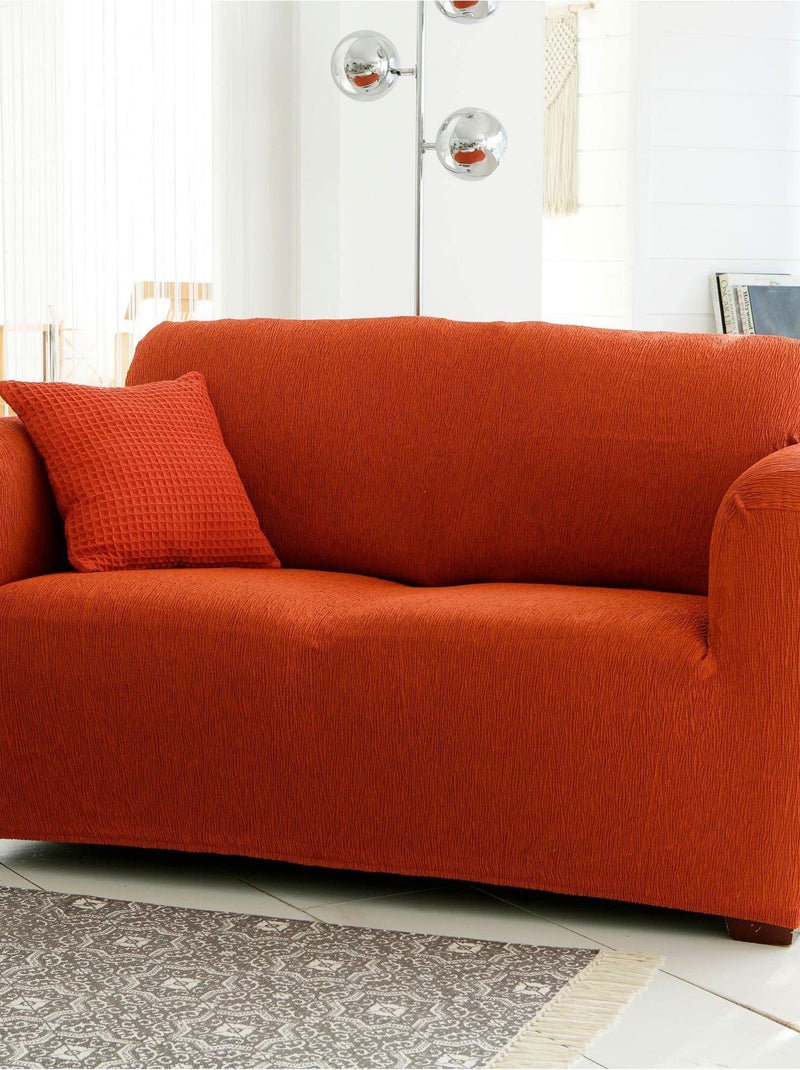 Becquet - Housse canapé YUTA en polyester Terracotta - Kiabi