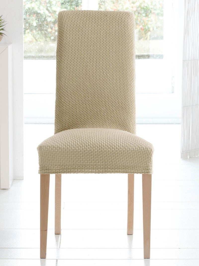 Becquet - Housse de chaise CORA en polyester Beige - Kiabi