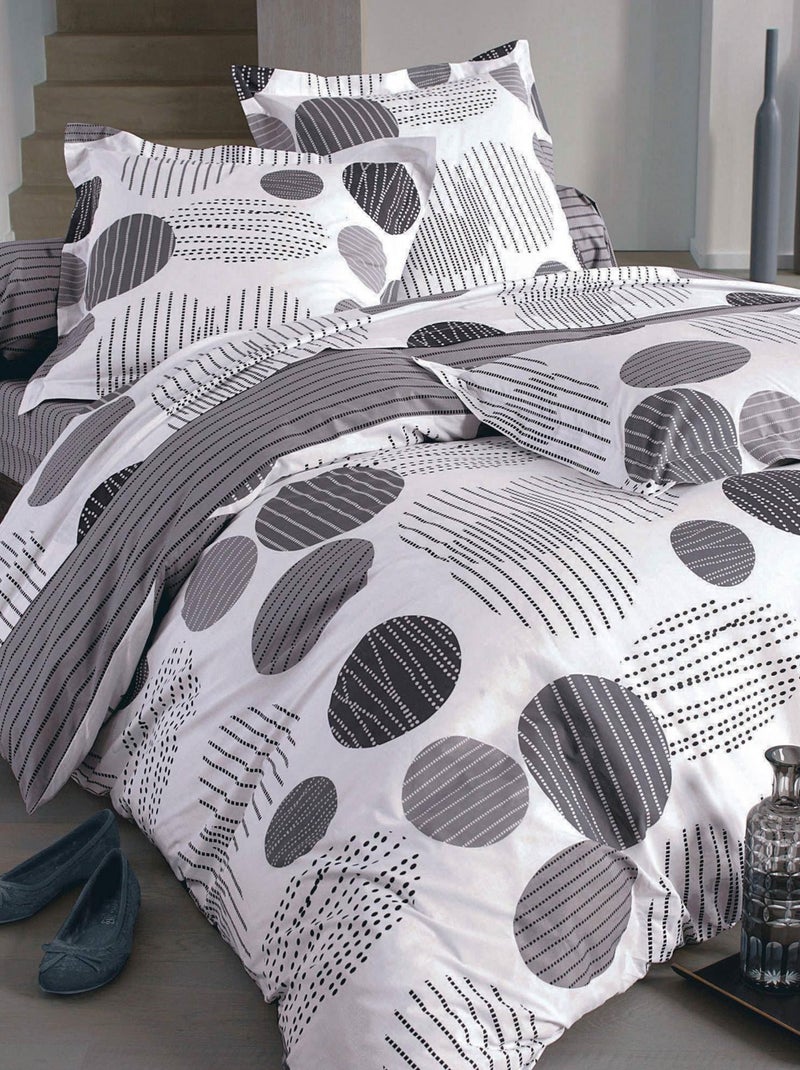 Becquet - Housse de couette BAXLEY en coton Gris Argenté - Kiabi