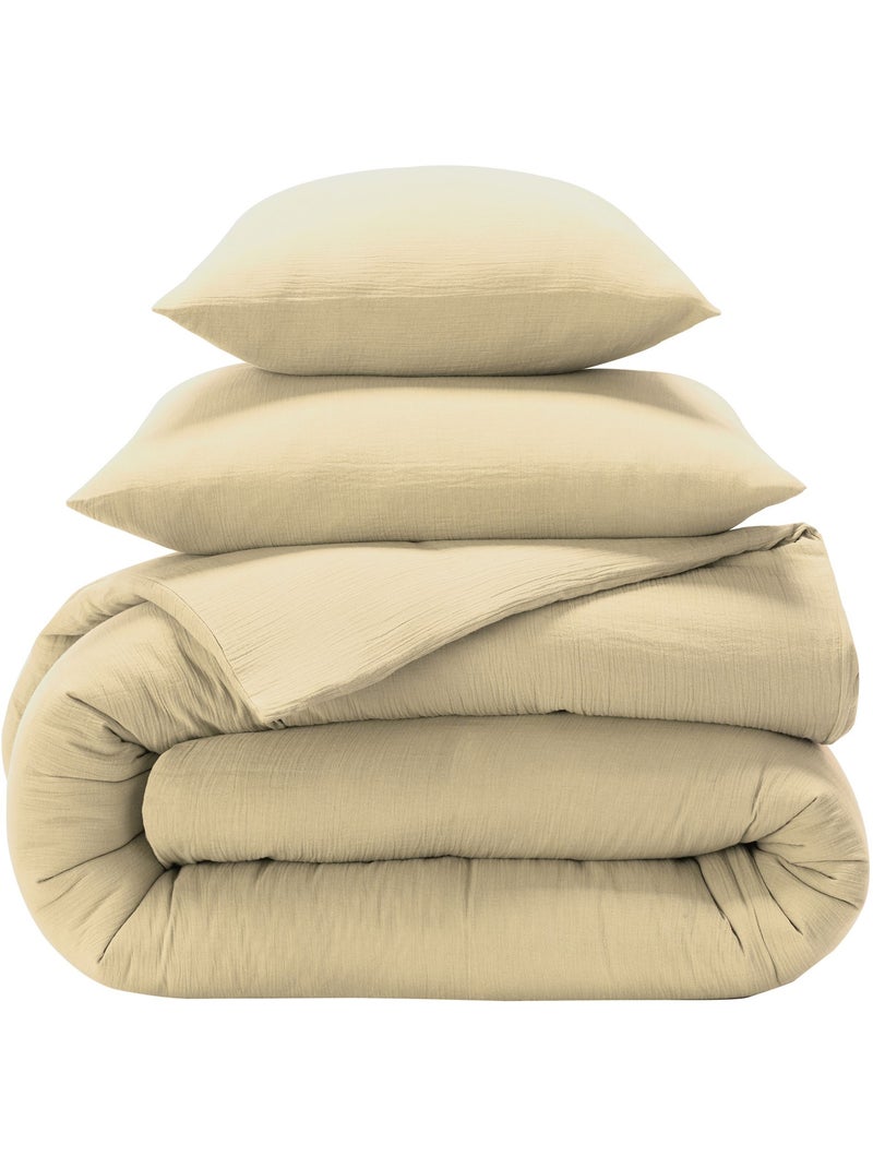 Becquet - Housse de couette DOUBLE GAZE en coton Beige - Kiabi