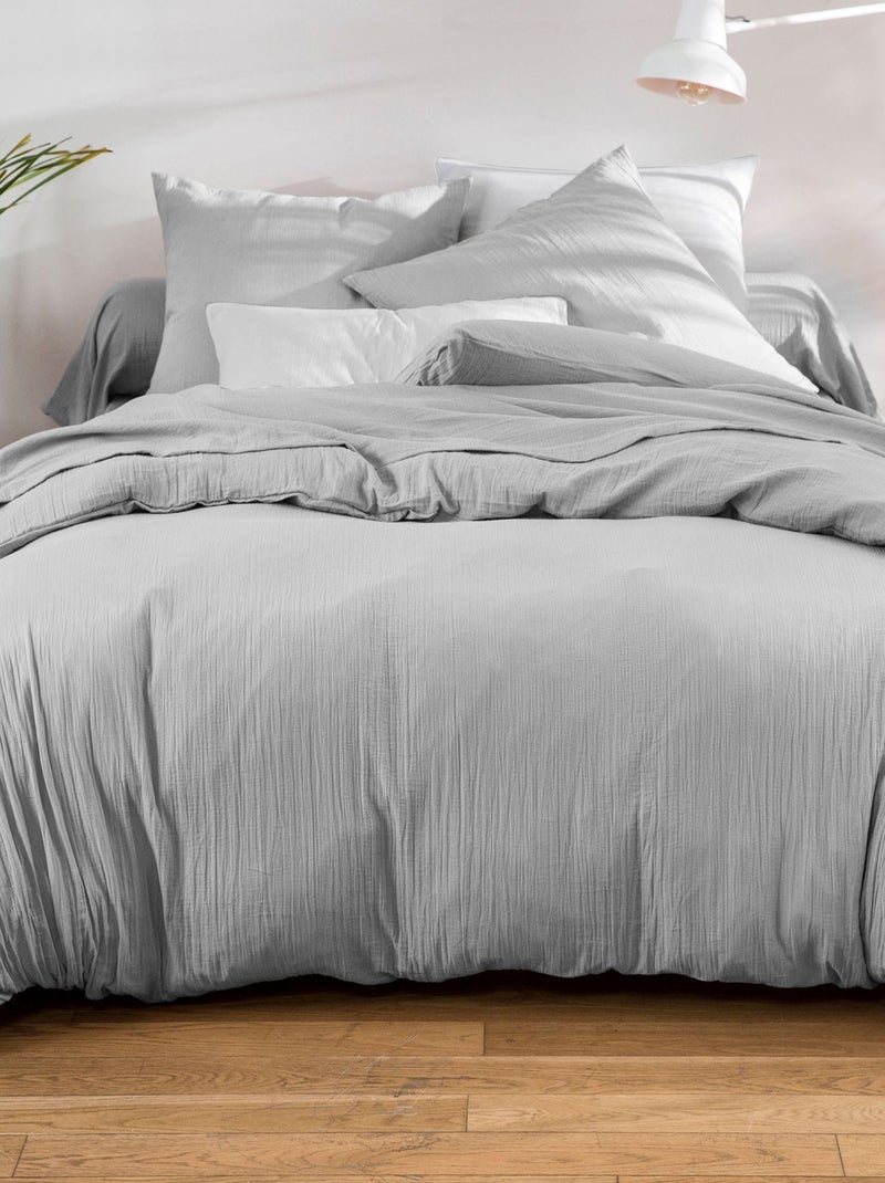 Becquet - Housse de couette DOUBLE GAZE en coton Gris nuage - Kiabi