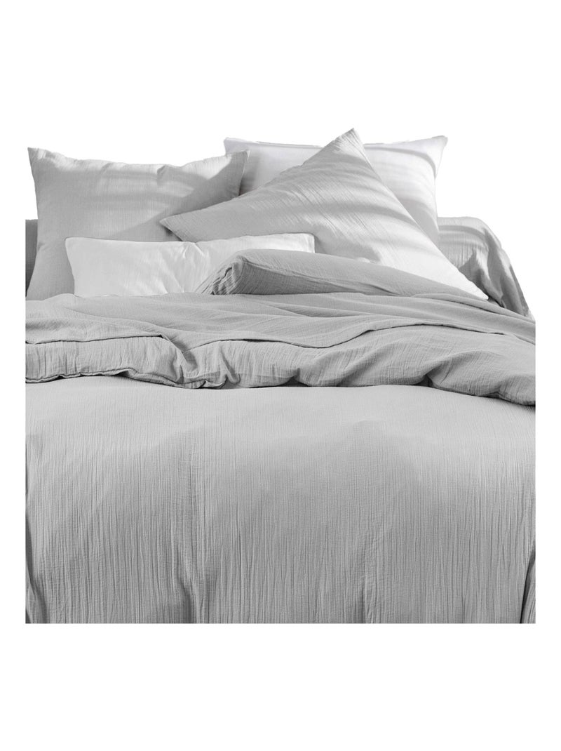 Becquet - Housse de couette DOUBLE GAZE en coton Gris nuage - Kiabi