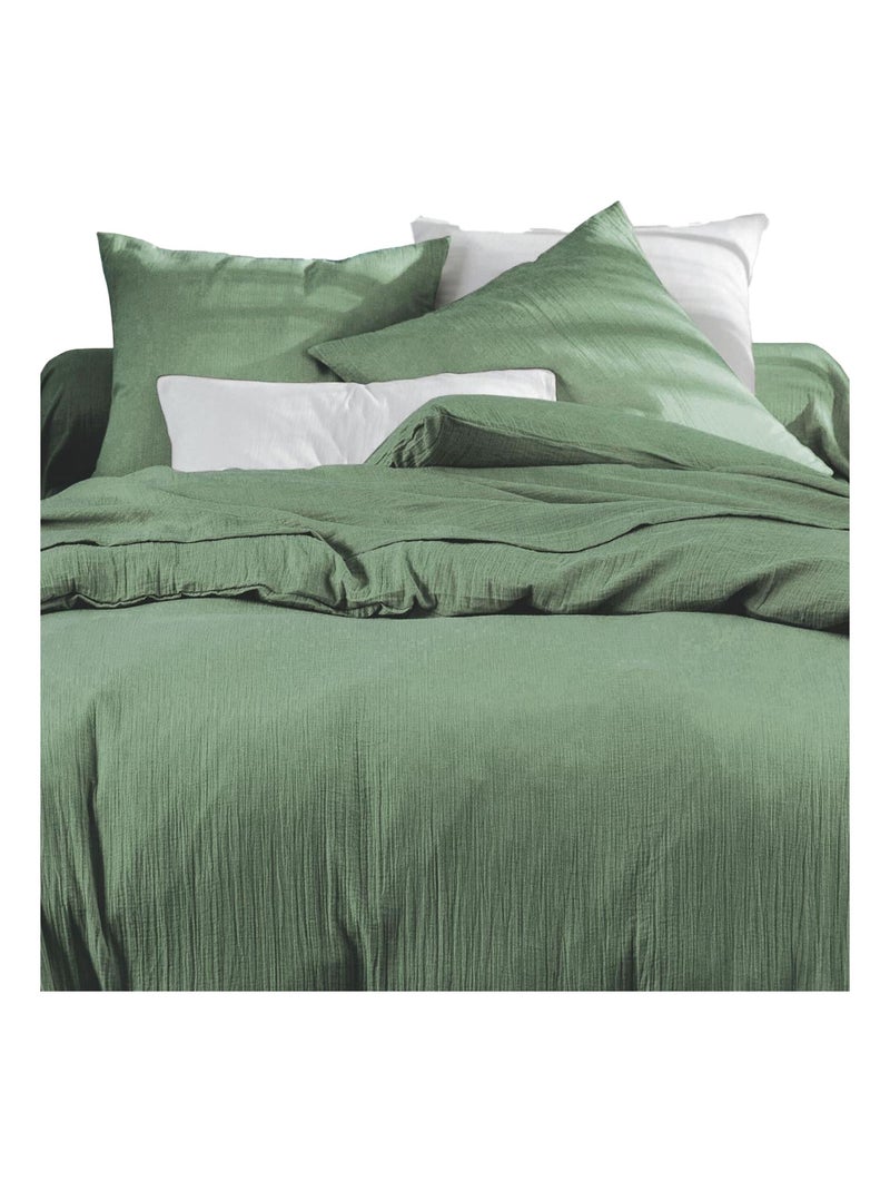 Becquet - Housse de couette DOUBLE GAZE en coton Vert clair - Kiabi