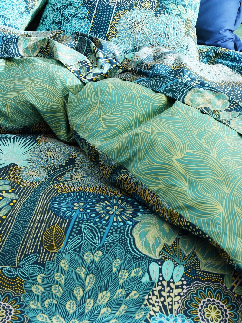 Becquet - Housse de couette FORET MARINE en coton Bleu Vert - Kiabi