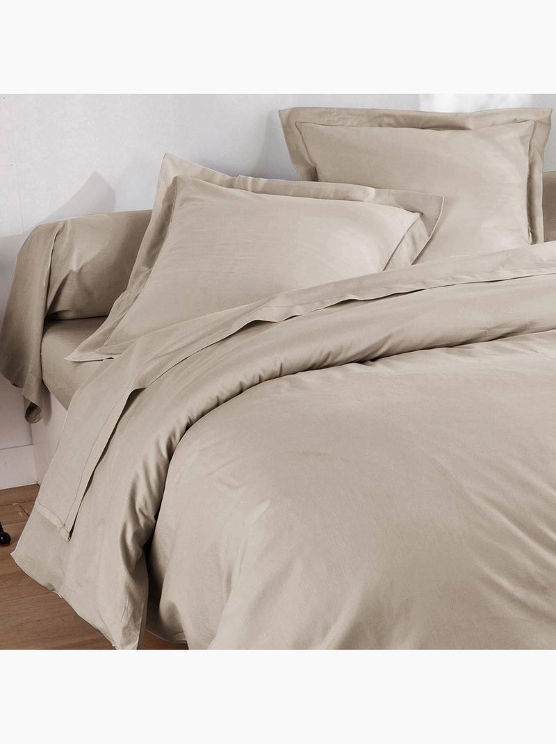 Becquet - Housse de couette Gamme unie lin prélavé en lin Blanc cassé - Kiabi