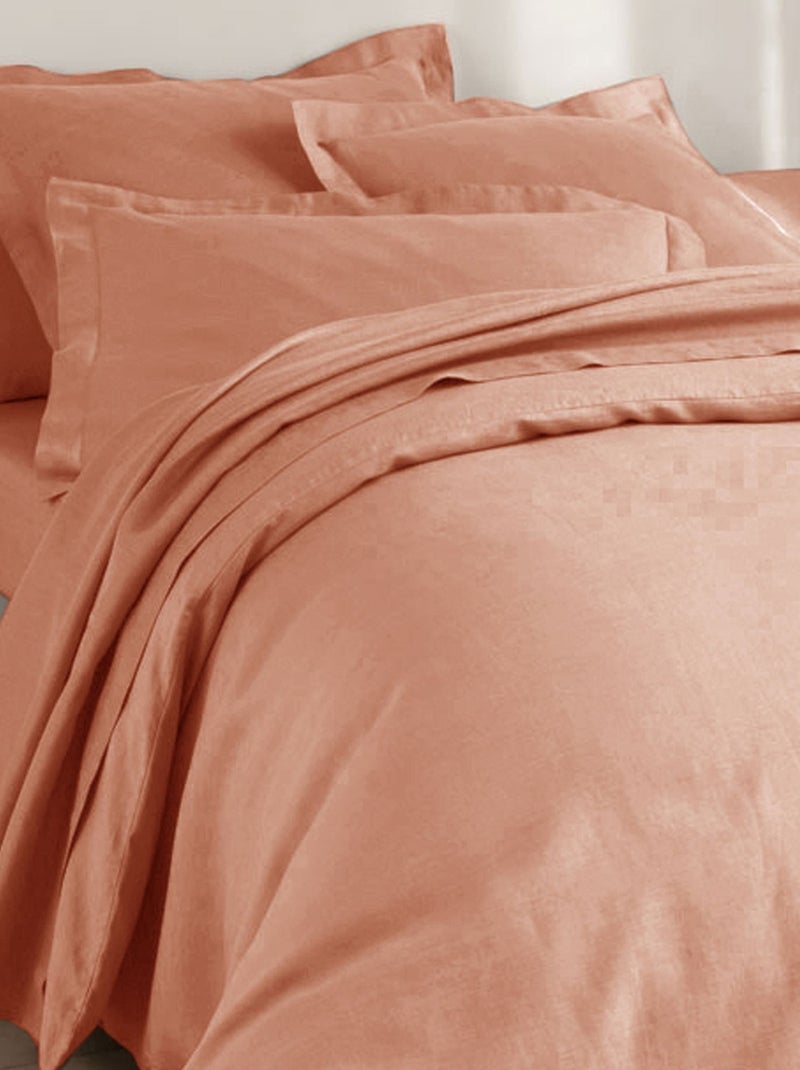 Becquet - Housse de couette Gamme unie lin prélavé en lin Blush - Kiabi