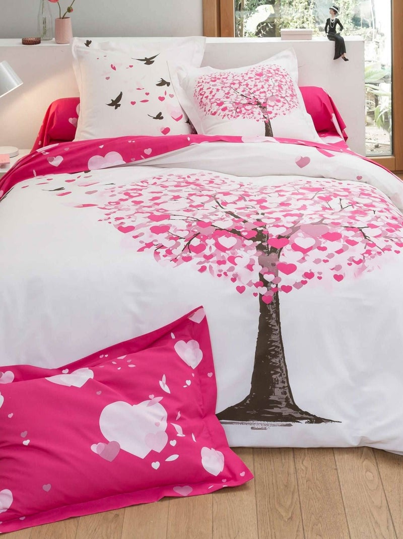 Becquet - Housse de couette HEART TREE en coton Rose - Kiabi
