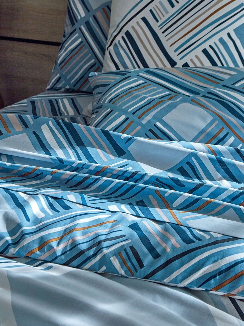 Becquet - Housse de couette LIVIO en coton Bleu gris - Kiabi