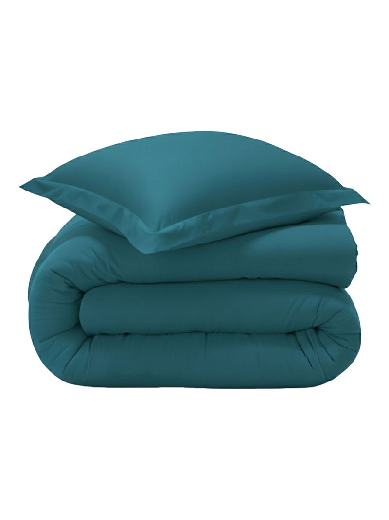 Becquet - Housse de couette PERCALE 2015 en coton Bleu canard - Kiabi